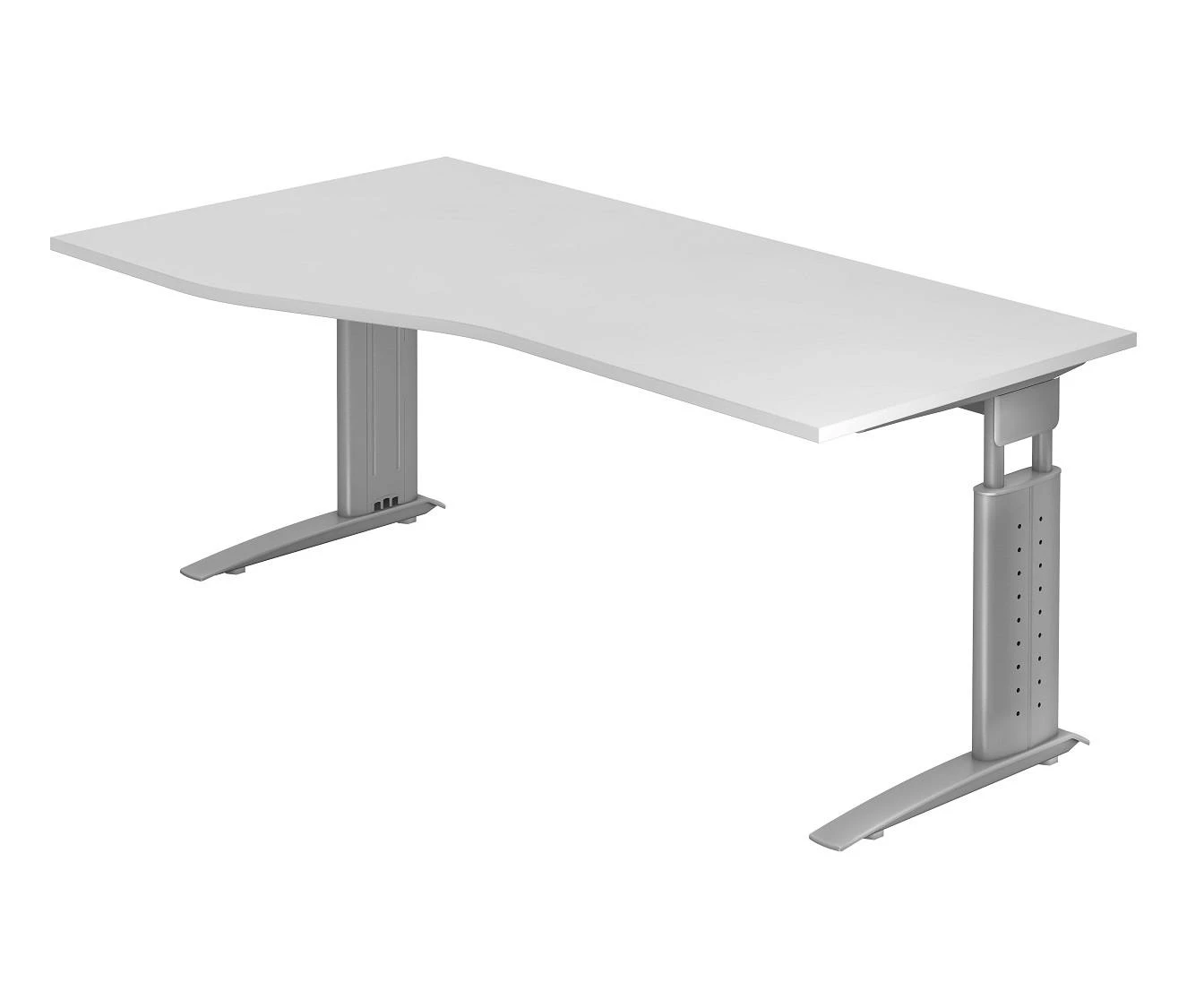 Freiformtisch Canberra - 650-850 X 1800 X 1000/800 Mm - C-Fuß Design - Weißaluminium/buche 4 Freiformtisch Canberra - 650-850 X 1800 X 1000/800 Mm - C-Fuß Design - Weißaluminium/buche – Bild 4