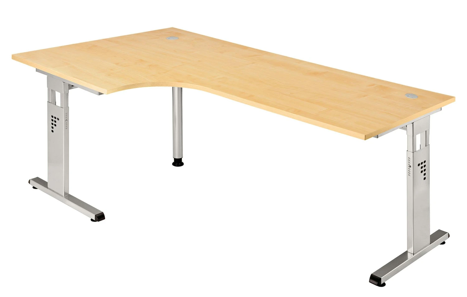 Freiformtisch Canberra - 650-850 X 1800 X 1000/800 Mm - C-Fuß Design - Weißaluminium/buche 6 Freiformtisch Canberra - 650-850 X 1800 X 1000/800 Mm - C-Fuß Design - Weißaluminium/buche – Bild 6